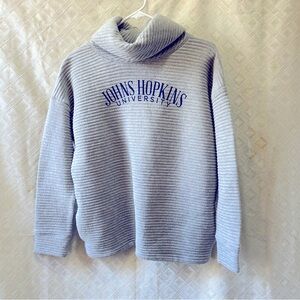 Johns Hopkins University Small Unisex Turtleneck Ribbed Cotton Pullover Pockets